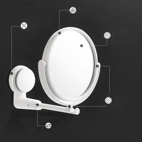 Wall Mounted Makeup Mirror White Acrylic 1 Piece 1
