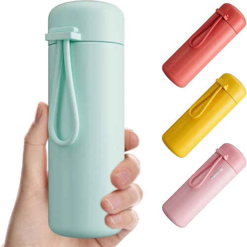 Mini insulated water bottle 200 ml leakproof with handle 1