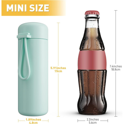 Mini insulated water bottle 200 ml leakproof with handle 2