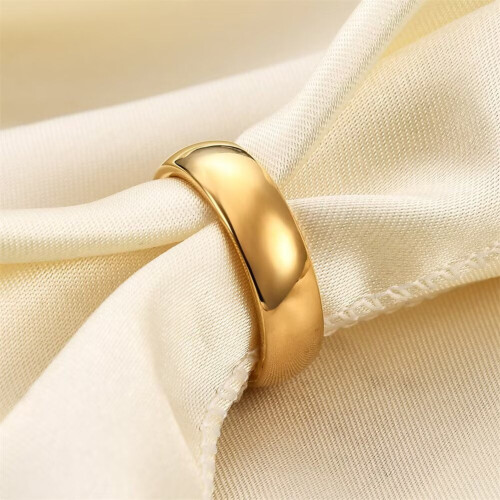 Volframståls böjd glansig ring unisex 6 mm guld storlek 6 2