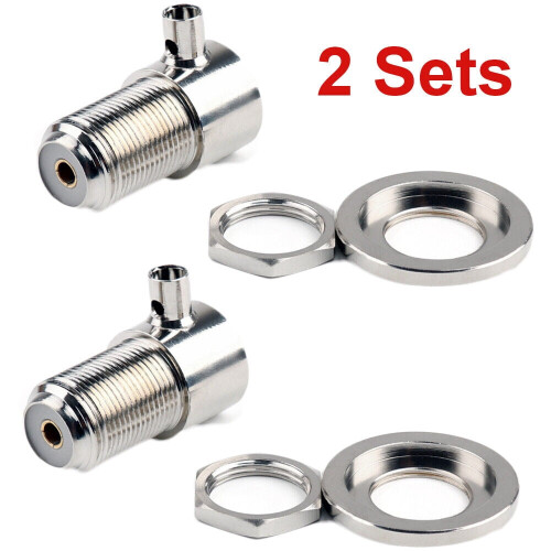 UHF Female SO-239 Solder Connector Right Angle 2 pcs 1