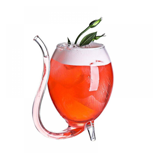 Verre à vin rouge Vampire 300 ml avec paille intégrée 1