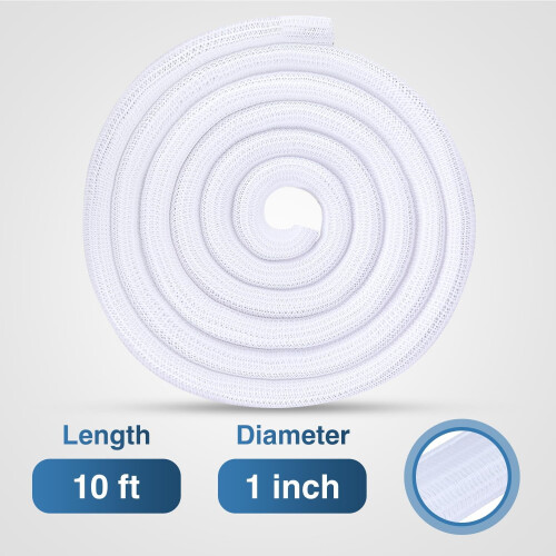 Braided Split Cable Sleeve 1 inch 25 ft White 1