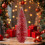 Christmas miniature pine tree tabletop decoration red 6