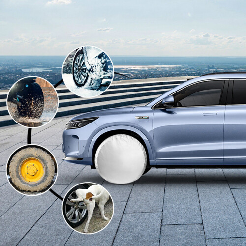 Silver Car Tire Cover for Spare Wheel, Waterproof 2