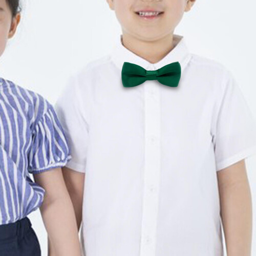 Verstellbare, vorgebundene Kinderfliege, dunkelgrün, Polyester 1