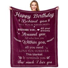 Purple Birthday Throw Blanket 50x60 inches