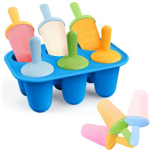 Formas de Picolé de Silicone, 6 Peças de Molde de Gelo, Moldes de Picolé para Crianças com Palitos, Picolé Pequeno Caseiro