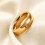 Volframståls böjd glansig ring unisex 6 mm guld storlek 6 4
