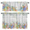 Kitchen Curtains and Valances Set Spring Floral Leaf White 1