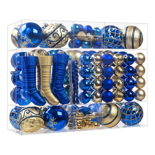Christmas Balls Decorations Set Blue 150 pcs 2.36 inch