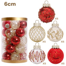 Red and Gold Shatterproof Christmas Ball Ornaments 25 Pieces