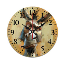 Horloge murale silencieuse, motif animal peint Ă l'encre, fonctionne Ă piles
