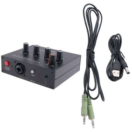 3X MIC-60 3-Band Equalizer Balanced Mic Preamp Microphone Preamplifier with  Cable and 3.5mm Cable 1