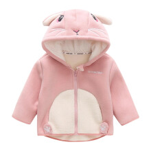 Pink Kawaii Anime Hoodie Jacket for Kids Fleece-Lined