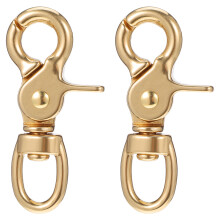 Brass Clip Lanyard Rack Swivel Trigger Clip 2 pcs Golden