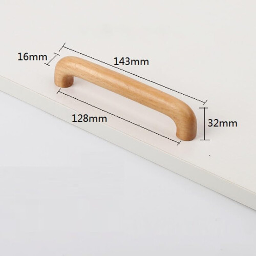 Wooden Cabinet Knobs Beech Wood 4 Pcs Mushroom Style 1