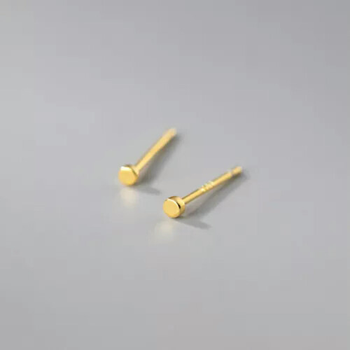 925 Sterling Silver Round Stud Earrings Rose Gold 2mm 2