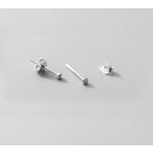 925 Sterling Silver Round Stud Earrings Rose Gold 2mm