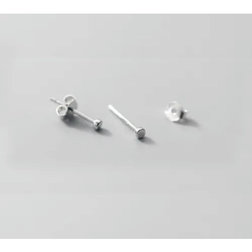 925 Sterling Silver Round Stud Earrings Rose Gold 2mm