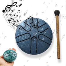 Steel Tongue Drum Navy Blue 6-Note 3 Inch Waterproof