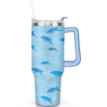 Shark drinkbeker van 1,2 liter met handvat en lekvrije deksel.