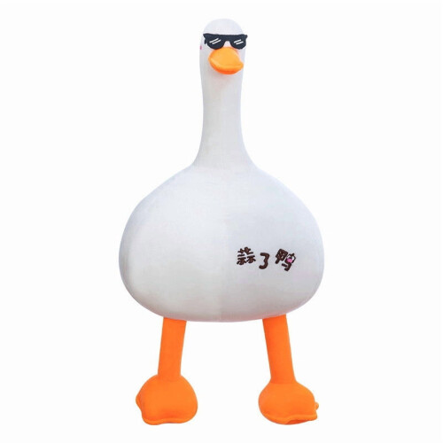 Grappig kussen met eendje, wit design, 18x18 inch 2