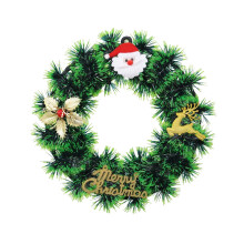 Künstlicher Weihnachtskranz mit Weihnachtsmann, Rentier und Poinsettie