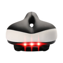 Bike Seat Cushion with Tail Light Black PU Leather