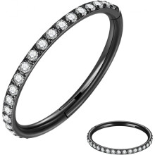 Titanium neusring met micro-zirkonia steentjes