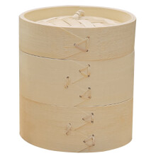 Bamboo Steamer Set Light Yellow 14x5.1x5.1 in
