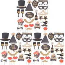 Set de accesorios para fotos de fiesta, 63 piezas, para fotomatón de cumpleaños.