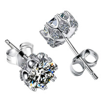 Örhängen i 925 sterlingsilver med kubisk zirkonia, 1 par
