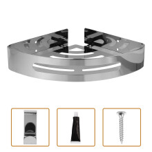 Estante triangular para baño, color plata, 1 unidad, 11,8 x 8,3 x 1,9 pulgadas.
