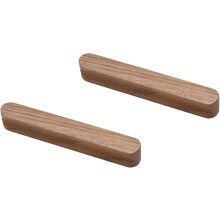 Wooden Cabinet Knobs Solid Beech Walnut 2 pcs 64 mm
