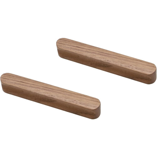 Wooden Cabinet Knobs Solid Beech Walnut 2 pcs 64 mm