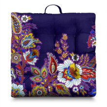 Covoraș de meditație Boho, pătrat, model paisley, 22x22inch