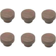 Wooden Cabinet Pulls Black Walnut 6 pcs 45mm