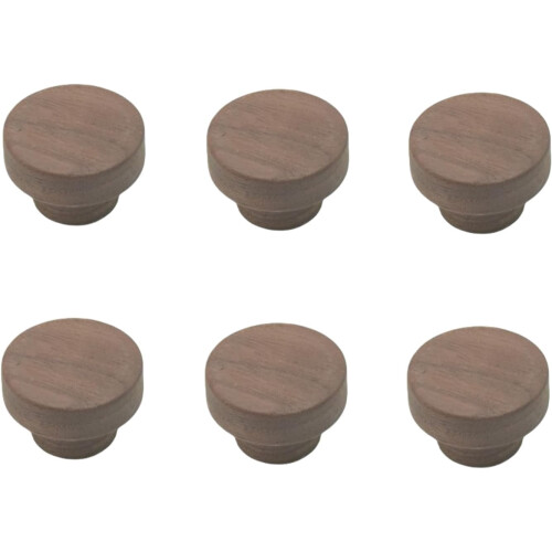 Wooden Cabinet Pulls Black Walnut 6 pcs 45mm