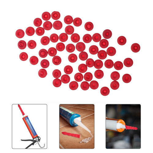 Glass Sealant Tip Cap Red 1.3x1.3 cm 2 pcs 2