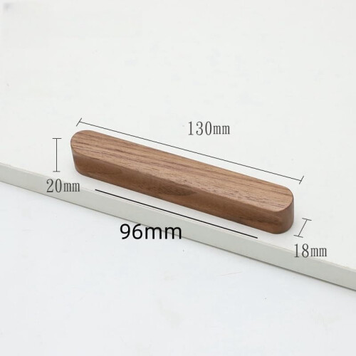 Wooden Cabinet Knobs Solid Beech Walnut 2 pcs 64 mm 1