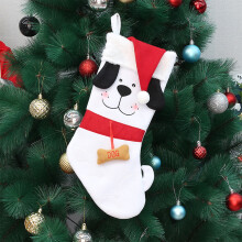Kerstsok in de vorm van een hond voor huisdieren, cadeautas voor de feestdagen