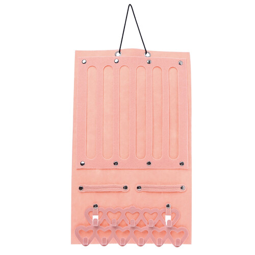 Appendiabiti rosa per fiocchi per capelli, organizer da parete 1