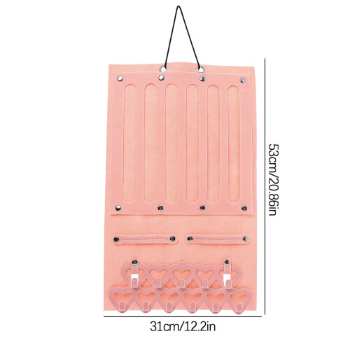 Appendiabiti rosa per fiocchi per capelli, organizer da parete 2