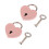 Mini hjerteformede metalhængelåsesæt 2 stk. pink 1