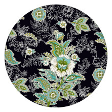 Toalha de mesa redonda impermeável Oxford de 44 polegadas com estampa boêmia paisley.