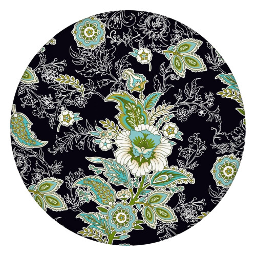 Toalha de mesa redonda impermeável Oxford de 44 polegadas com estampa boêmia paisley.