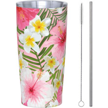 Copo térmico de aço inoxidável de 590ml (20oz) rosa tropical