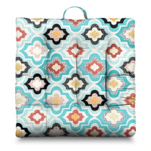 Coussin de méditation bohème en velours carré de 56 cm (22 pouces)