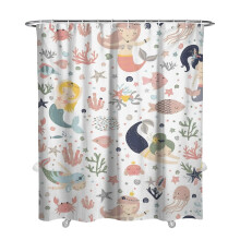 Rideau de salle de bain à motif écailles de sirène, imperméable, 183 x 213 cm (72 x 84 pouces).